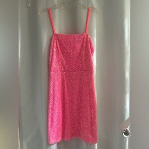 NWOT Crystal Sky Pink Sequin Dress